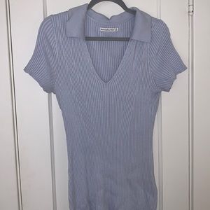 Light blue Abercrombie collared sweater mini dress
